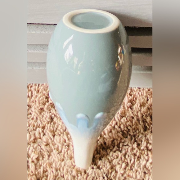 NWT Beautiful 3 Piece Contemporary Glazed Drip Pottery Set-Moss Light Green/Blue - Picture 12 of 16